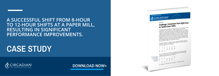 CTA Horizontal Circadian Case Study Paper Mill Challenge Conversion from Eight hour to Twelve hour Shifts
